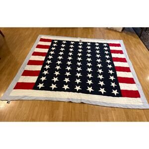 Americana Vintage Tommy Hilfiger Stars and Stripes Quilt, 85X96 Full/ Double.